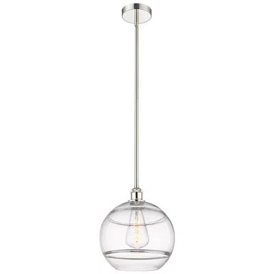 Innovations Lighting Edison Rochester 12"w Polished Nickel Stemmed Mini Pendant W/ Clear Sh
