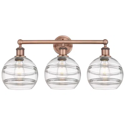 Innovations Lighting Edison Rochester 26" Wide 3 Light Antique Copper Bath Light W/ Clear S