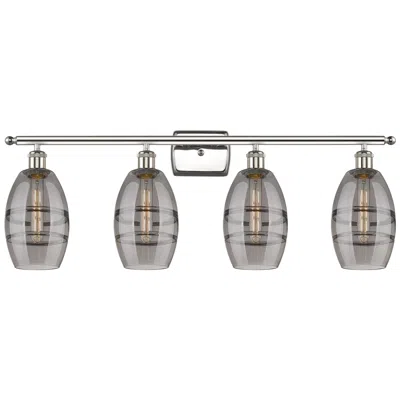 Innovations Lighting Edison Rochester 32.88"w 4-light Chrome Bath Vanity Light W/ Smoke Sha