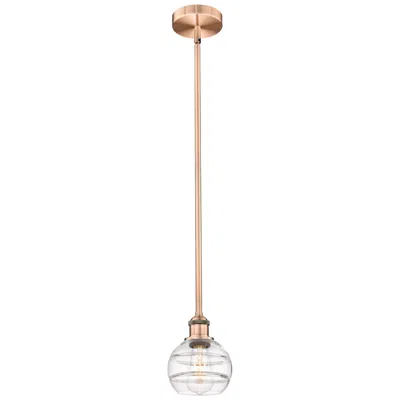 Innovations Lighting Edison Rochester 5.88"w Antique Copper Stemmed Mini Pendant W/ Clear S