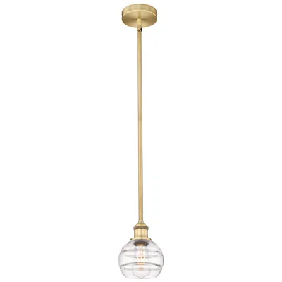 Innovations Lighting Edison Rochester 5.88"w Brushed Brass Stemmed Mini Pendant W/ Clear Sh