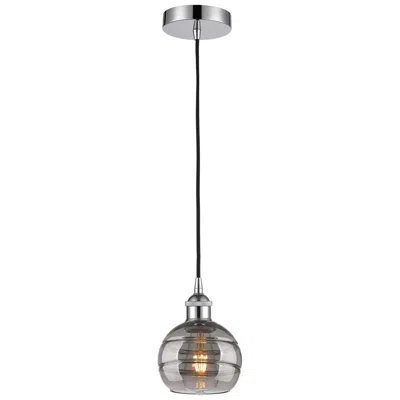 Innovations Lighting Edison Rochester 5.88"w Chrome Corded Mini Pendant W/ Light Smoke Shad