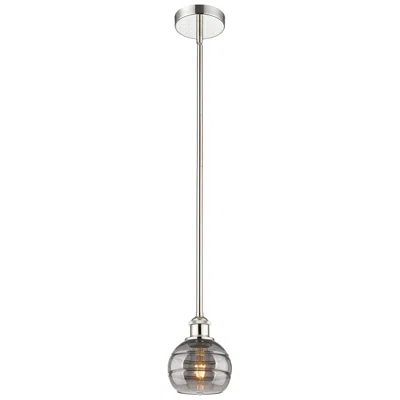 Innovations Lighting Edison Rochester 5.88"w Polished Nickel Stemmed Mini Pendant W/ Smoke