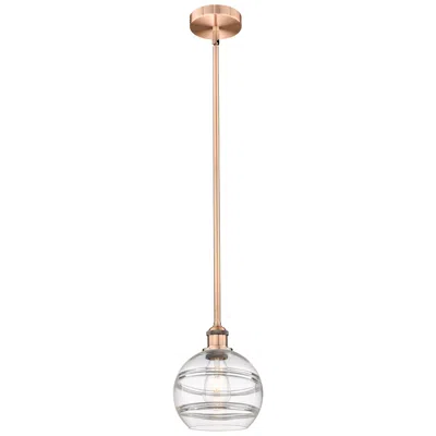 Innovations Lighting Edison Rochester 8" Wide Antique Copper Stemmed Mini Pendant W/ Clear