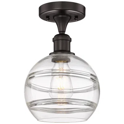 Innovations Lighting Edison Rochester 8" Wide Oil Rubbed Bronze Semi-flush Mount W/ Clear S