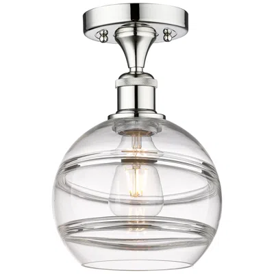 Innovations Lighting Edison Rochester 8" Wide Polished Chrome Semi-flush Mount With Clear S