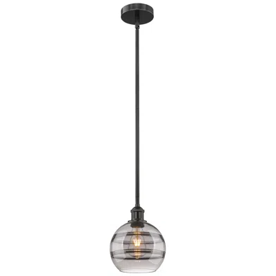 Innovations Lighting Edison Rochester 8"w Matte Black Stemmed Mini Pendant W/ Light Smoke S