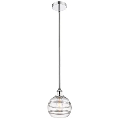 Innovations Lighting Edison Rochester 8"w Polished Chrome Stemmed Mini Pendant W/ Clear Sha