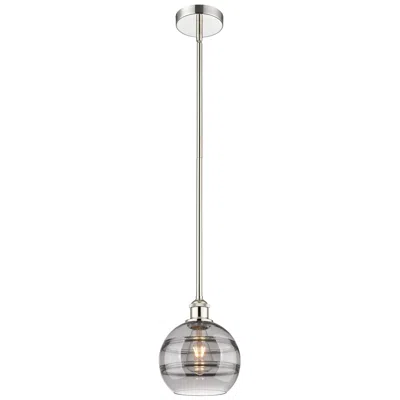 Innovations Lighting Edison Rochester 8"w Polished Nickel Stemmed Mini Pendant W/ Smoke Sha