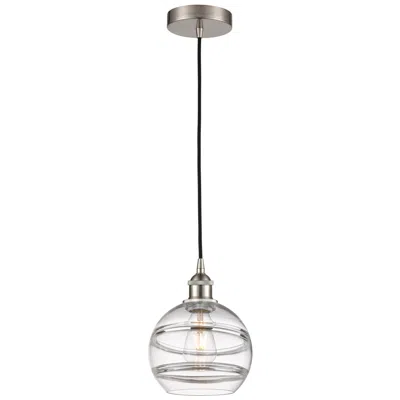 Innovations Lighting Edison Rochester 8"w Satin Nickel Corded Mini Pendant W/ Clear Shade