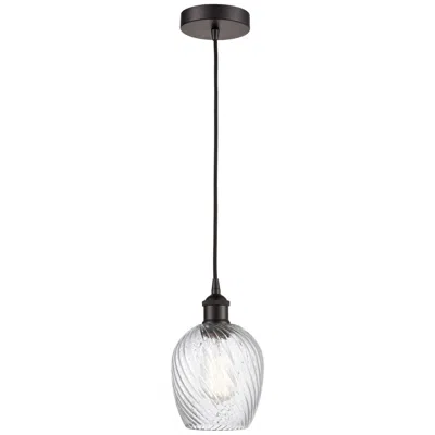 Innovations Lighting Edison Salina 5" Bronze Corded Mini Pendant W/ Clear Spiral Fluted Sha