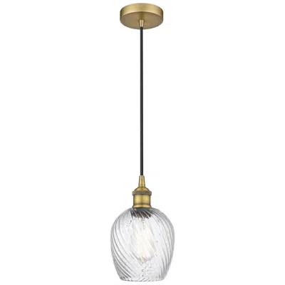 Innovations Lighting Edison Salina 5" Brushed Brass Corded Mini Pendant W/spiral Fluted Sha