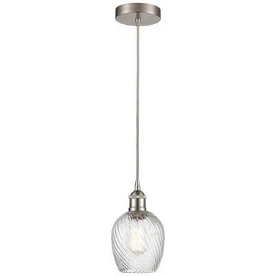 Innovations Lighting Edison Salina 5" Brushed Nickel Corded Mini Pendant W/spiral Fluted Sh