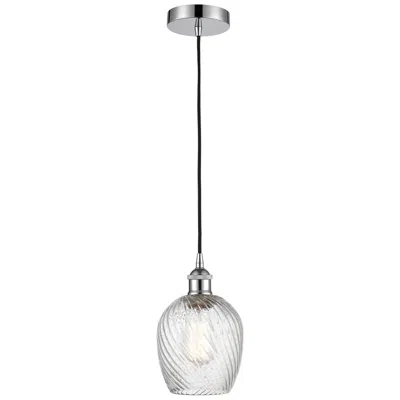 Innovations Lighting Edison Salina 5" Chrome Corded Mini Pendant W/ Clear Spiral Fluted Sha