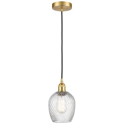Innovations Lighting Edison Salina 5" Gold Corded Mini Pendant W/ Clear Spiral Fluted Shade