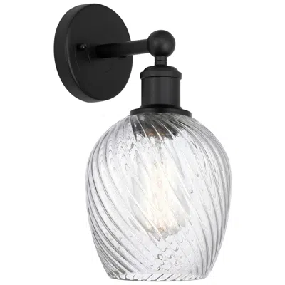 Innovations Lighting Edison Salina 5" Matte Black Sconce W/ Clear Spiral Fluted Shade