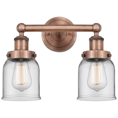 Innovations Lighting Edison Small Bell 15.5"w 2 Light Antique Copper Bath Light With Clear