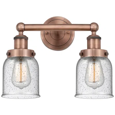 Innovations Lighting Edison Small Bell 15.5"w 2 Light Antique Copper Bath Light With Seedy