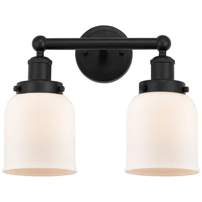 Innovations Lighting Edison Small Bell 16" 2-light Matte Black Bath Light W/ Matte White Sh