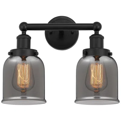 Innovations Lighting Edison Small Bell 16" 2-light Matte Black Bath Light W/ Plated Smoke S