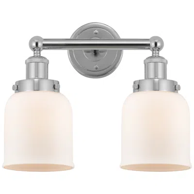 Innovations Lighting Edison Small Bell 16" 2-light Polished Chrome Bath Light W/ White Shad