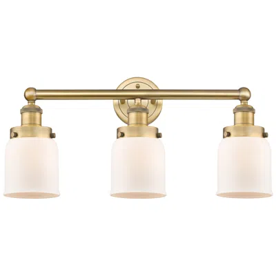 Innovations Lighting Edison Small Bell 24.5"w 3 Light Brushed Brass Bath Light With White S