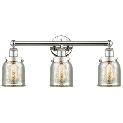 Innovations Lighting Edison Small Bell 24.5"w 3 Light Nickel Bath Light W/ Mercury Shade