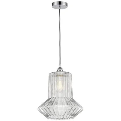 Innovations Lighting Edison Springwater 12" Chrome Corded Mini Pendant W/ Spiral Fluted Sha
