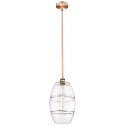Innovations Lighting Edison Vaz 10" Wide Antique Copper Stem Hung Mini Pendant With Clear S