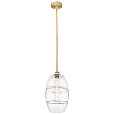 Innovations Lighting Edison Vaz 10" Wide Brushed Brass Stem Hung Mini Pendant With Clear Sh