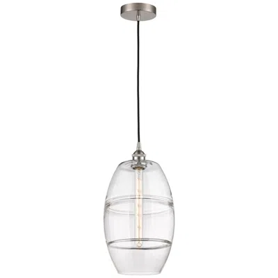 Innovations Lighting Edison Vaz 10" Wide Brushed Satin Nickel Corded Mini Pendant W/ Clear