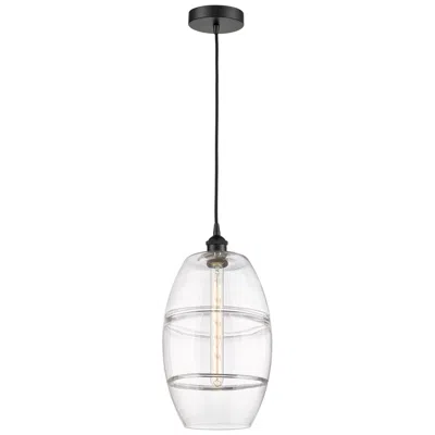 Innovations Lighting Edison Vaz 10" Wide Matte Black Cord Hung Mini Pendant With Clear Shad