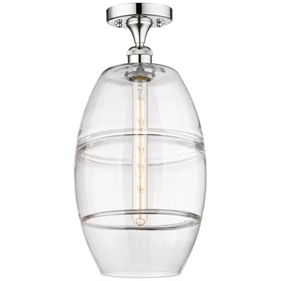 Innovations Lighting Edison Vaz 10" Wide Polished Chrome Semi-flush Mount With Clear Shade