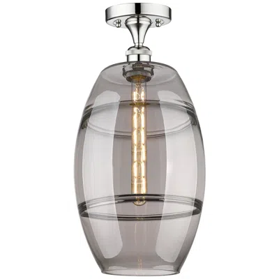 Innovations Lighting Edison Vaz 10" Wide Polished Chrome Semi-flush Mount With Light Smoke