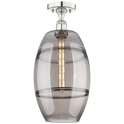 Innovations Lighting Edison Vaz 10" Wide Polished Nickel Semi-flush Mount With Light Smoke