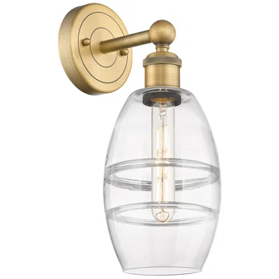 Innovations Lighting Edison Vaz 10.38" High Brushed Brass Sconce With Clear Shade