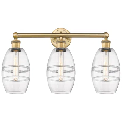 Innovations Lighting Edison Vaz 23.88" Wide 3 Light Brushed Brass Bath Light With Clear Sha