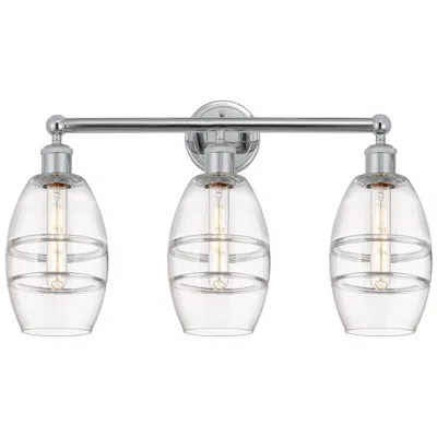 Innovations Lighting Edison Vaz 23.88" Wide 3 Light Polished Chrome Bath Light With Clear S
