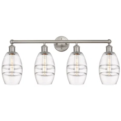 Innovations Lighting Edison Vaz 32.88" Wide 4-light Satin Gold Bath Vanity Light W/ Clear S In Gray