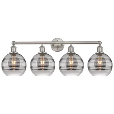 Innovations Lighting Edison Vaz 35"w 4-light Polished Nickel Bath Vanity Light W/ Smoke Sha