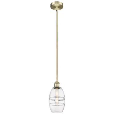 Innovations Lighting Edison Vaz 5.88" Wide Antique Brass Stem Hung Mini Pendant With Clear