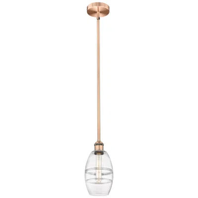 Innovations Lighting Edison Vaz 5.88" Wide Antique Copper Stem Hung Mini Pendant W/ Clear S
