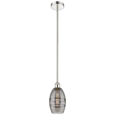Innovations Lighting Edison Vaz 5.88"w Polished Nickel Stemmed Mini Pendant W/ Light Smoke