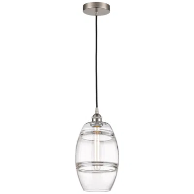 Innovations Lighting Edison Vaz 8" Wide Brushed Satin Nickel Corded Mini Pendant W/ Clear S