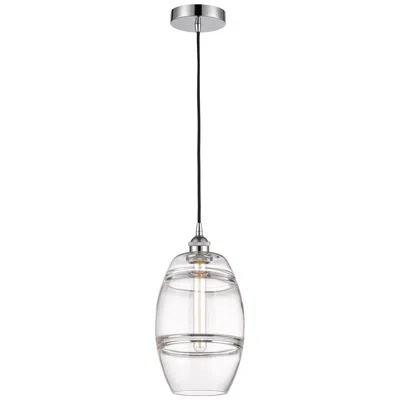 Innovations Lighting Edison Vaz 8" Wide Polished Chrome Cord Hung Mini Pendant With Clear S