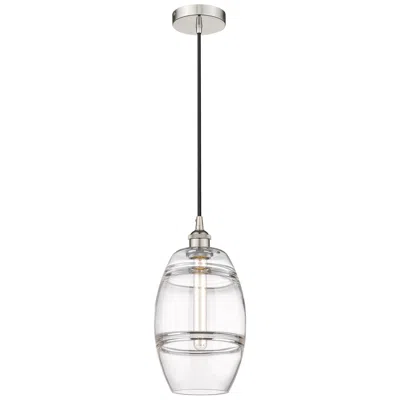 Innovations Lighting Edison Vaz 8" Wide Polished Nickel Cord Hung Mini Pendant With Clear S