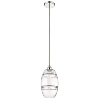 Innovations Lighting Edison Vaz 8" Wide Polished Nickel Stem Hung Mini Pendant With Clear S