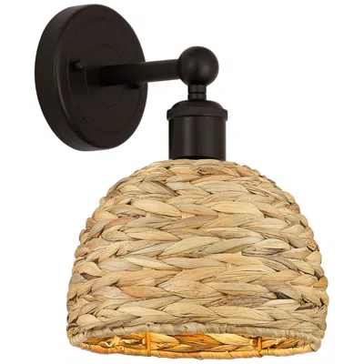 Innovations Lighting Edison Woven Rattan 11" High Oil Rubbed Bronze Sconce With