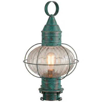 Innovations Lighting Ellington - 1 Light - 21 Inch - Verde Green - Solid Brass - Post Lantern