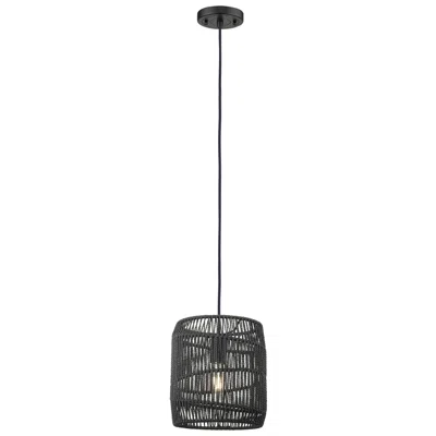 Innovations Lighting Elwood 9" Wide Matte Black Cord Hung Pendant